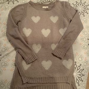 Light purple sweater with hearts!